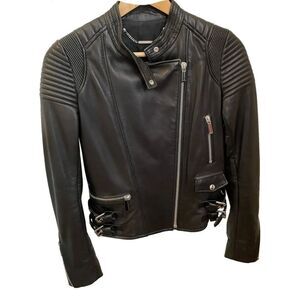Barbara Bui Black Leather Biker Jacket
